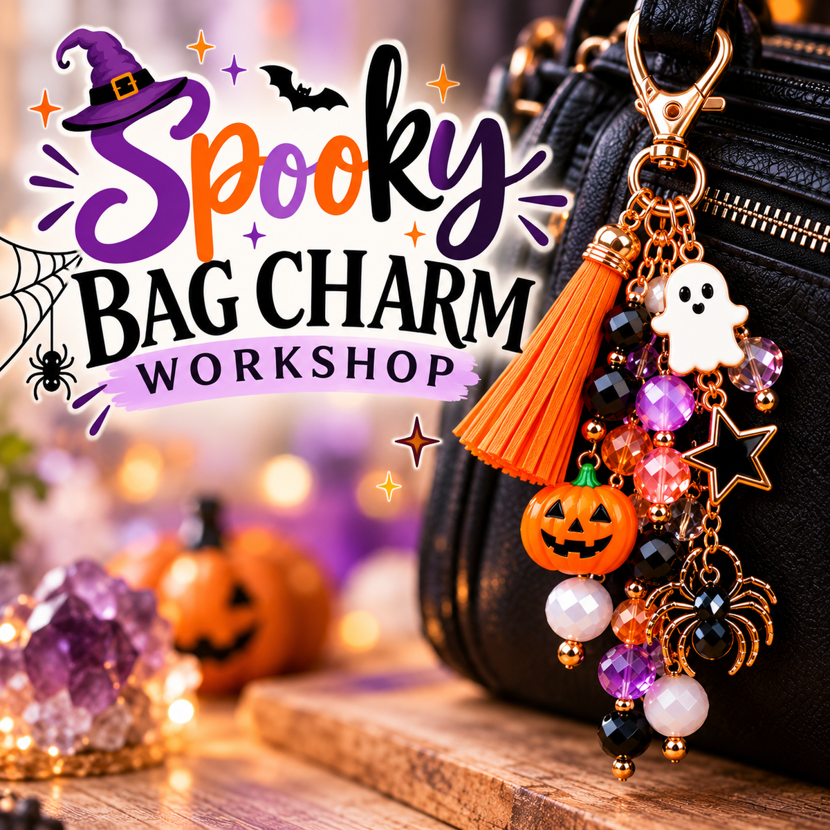 Spooky Bag Charm Workshop Saturday, Oct 17th 12-5 pm
