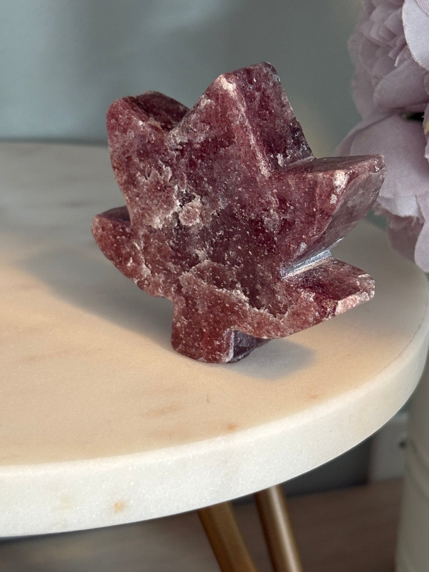 Strawberry Quartz Maple Leaf