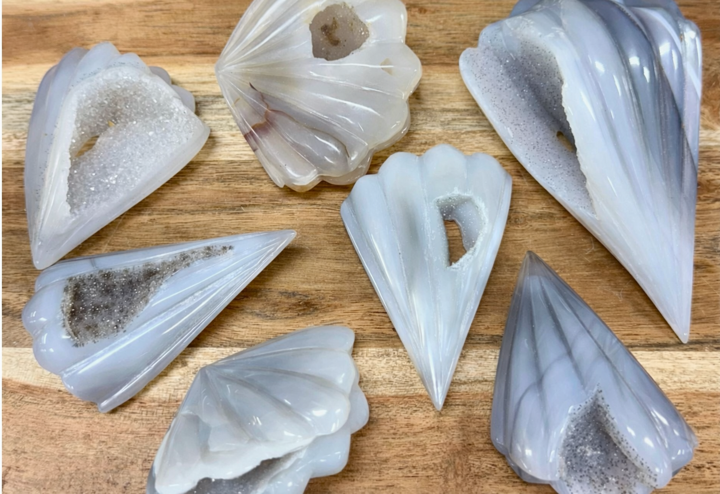Natural Agate Druzy Shell