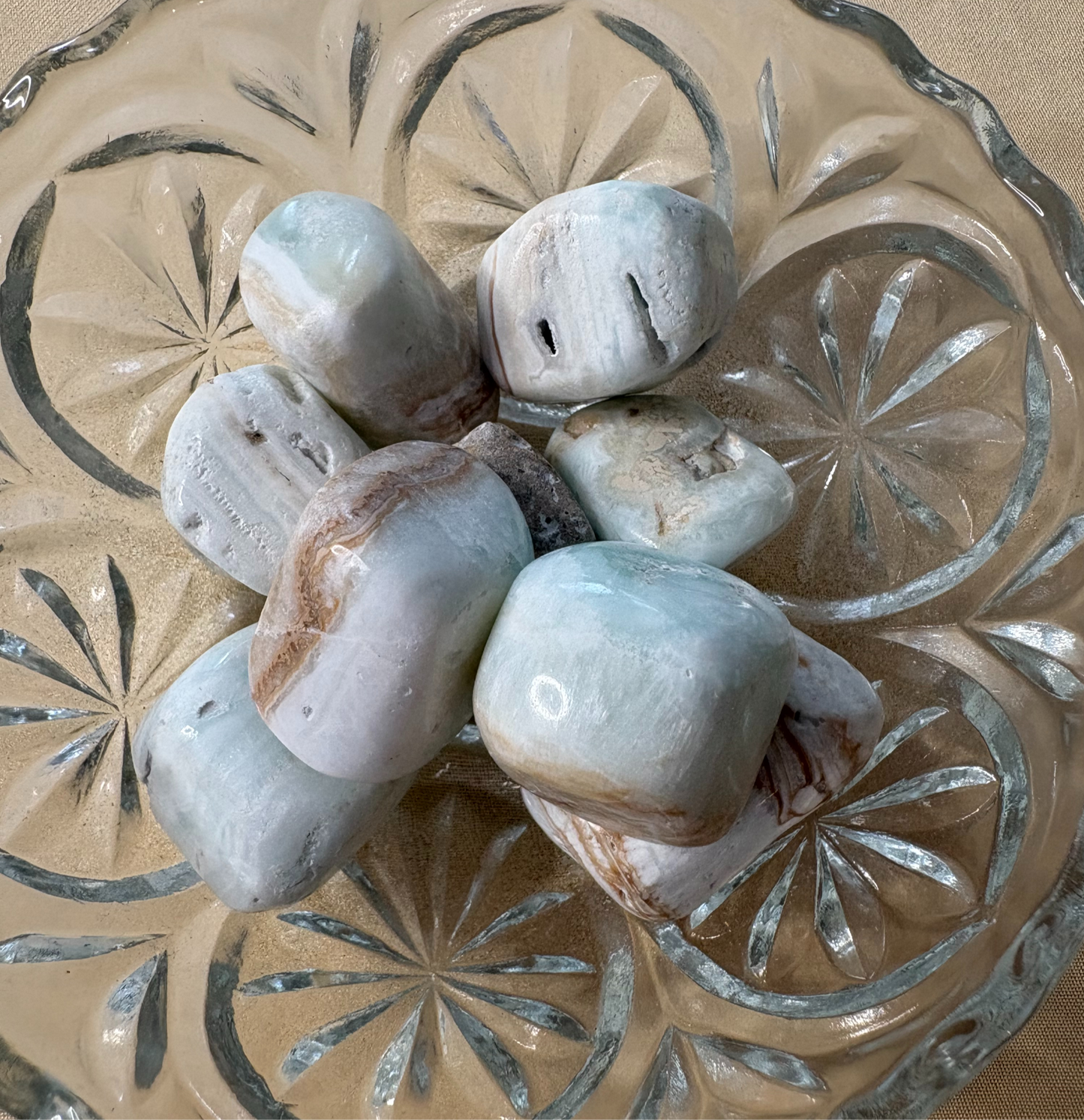 Caribbean Blue Calcite Tumbled Stone