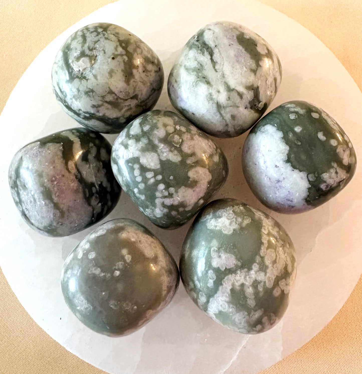 Purple & Green Jade Tumbled Stone