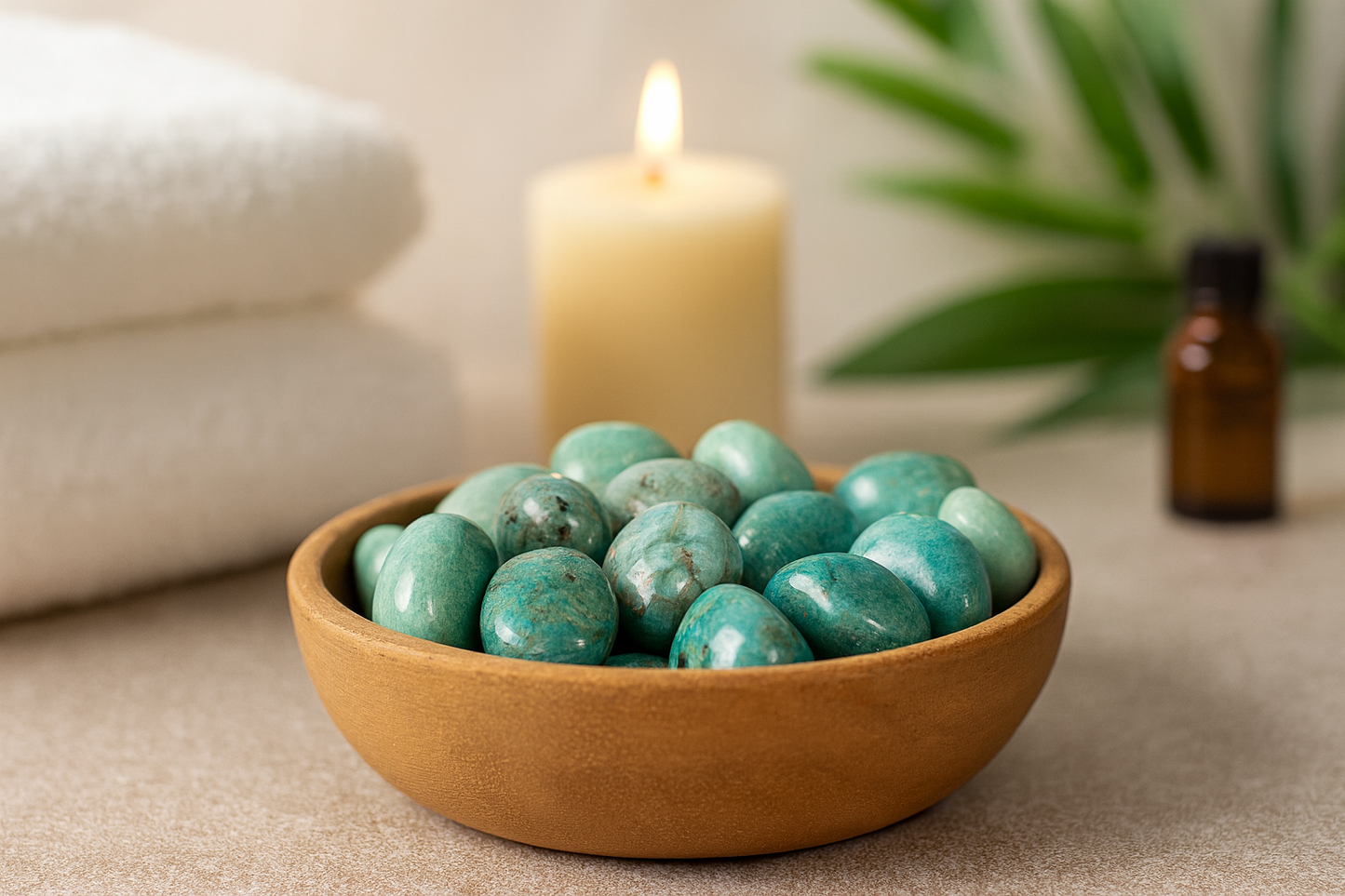 Amazonite w/ Smoky Quartz Tumbled Stone