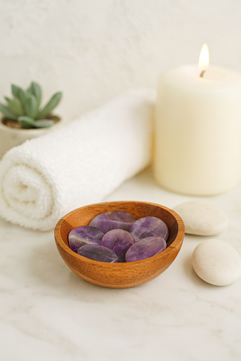 Amethyst Worry Stone