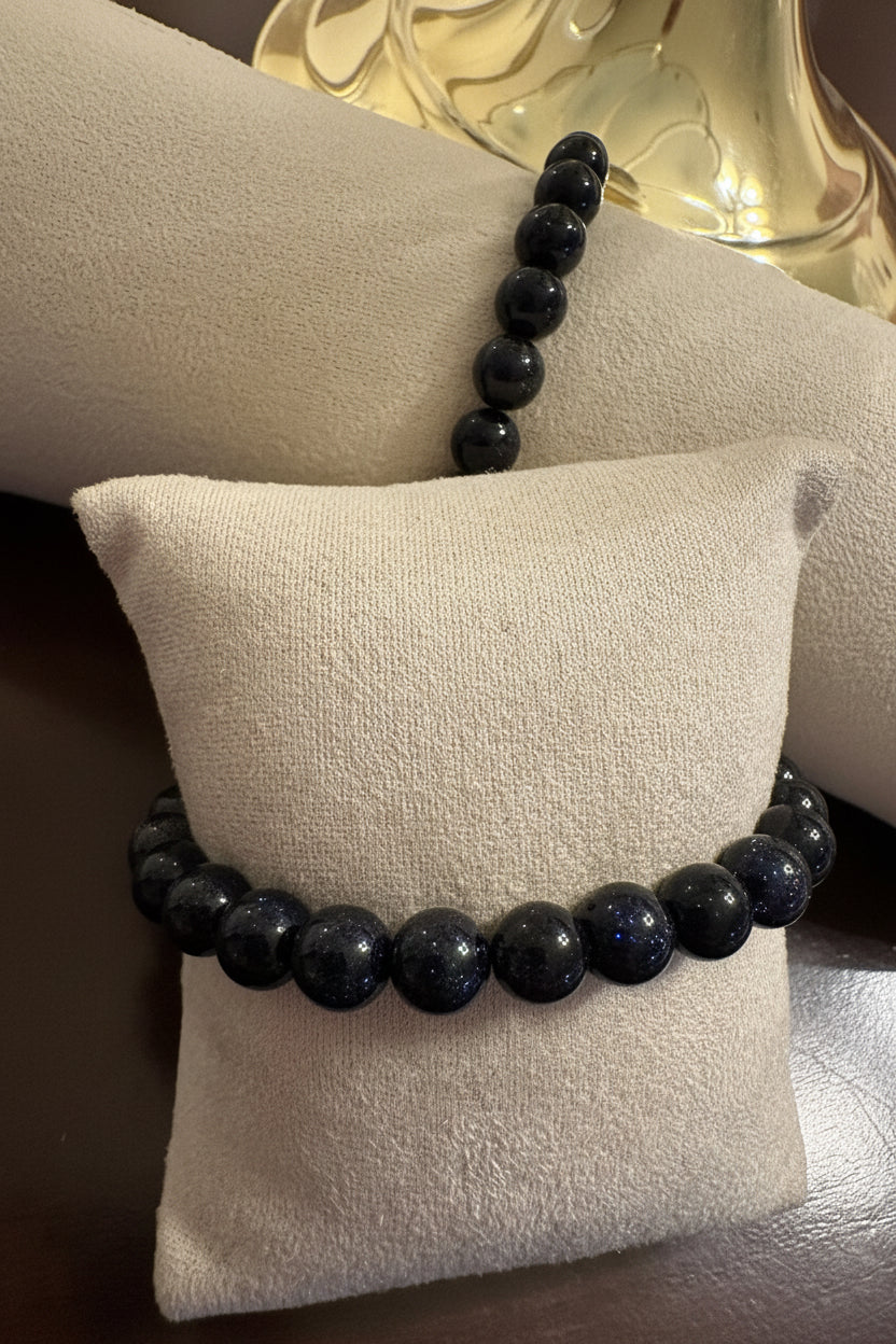 Blue Goldstone Bracelet, 8mm