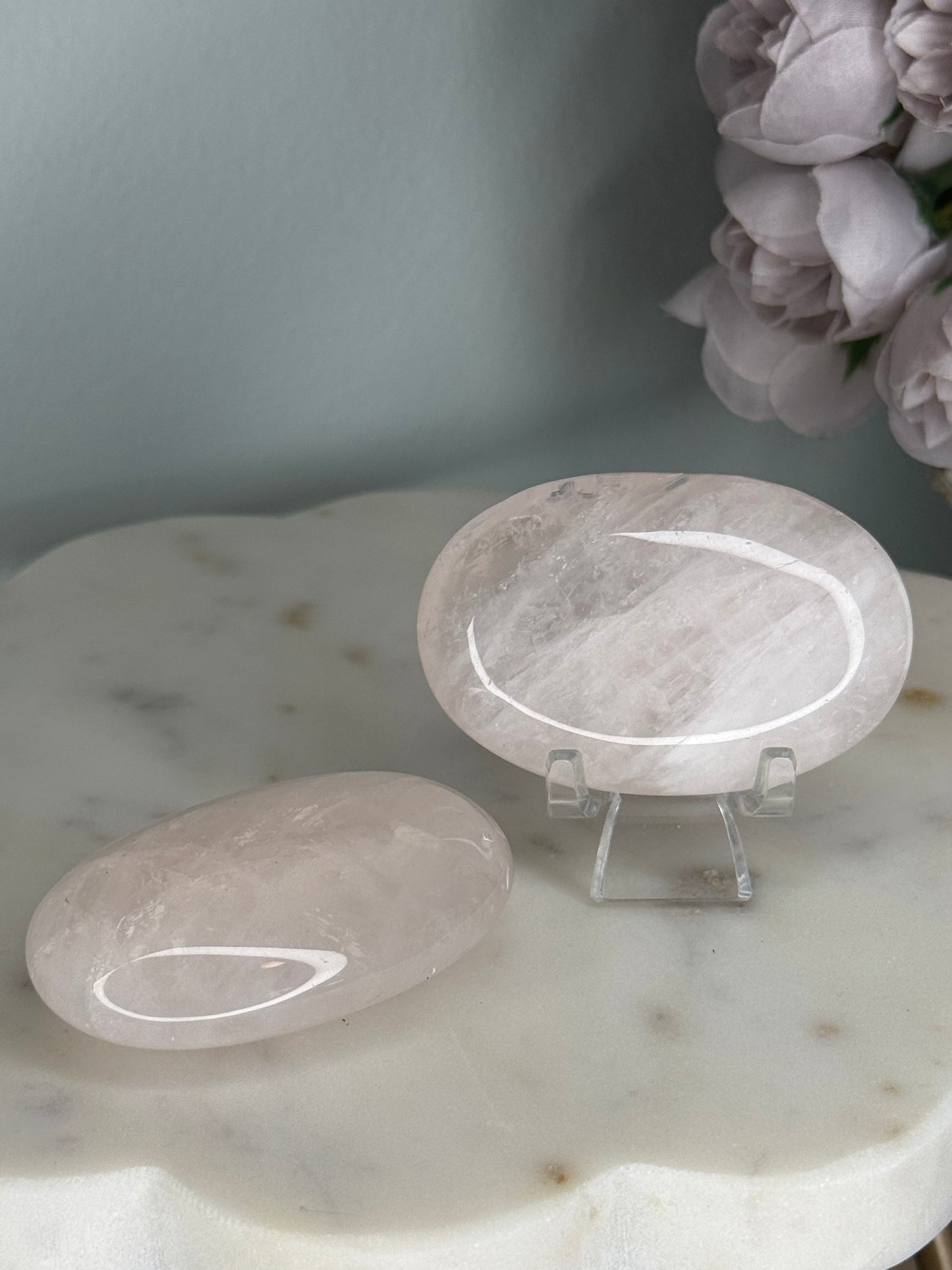 Rose Quartz Palm Stone