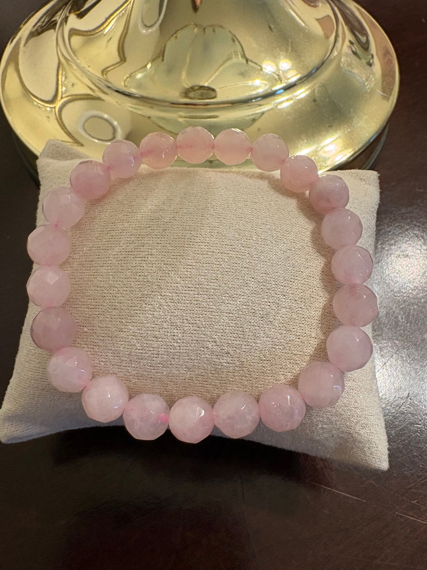 Rose Quartz Faceted Bracelet, 8mm