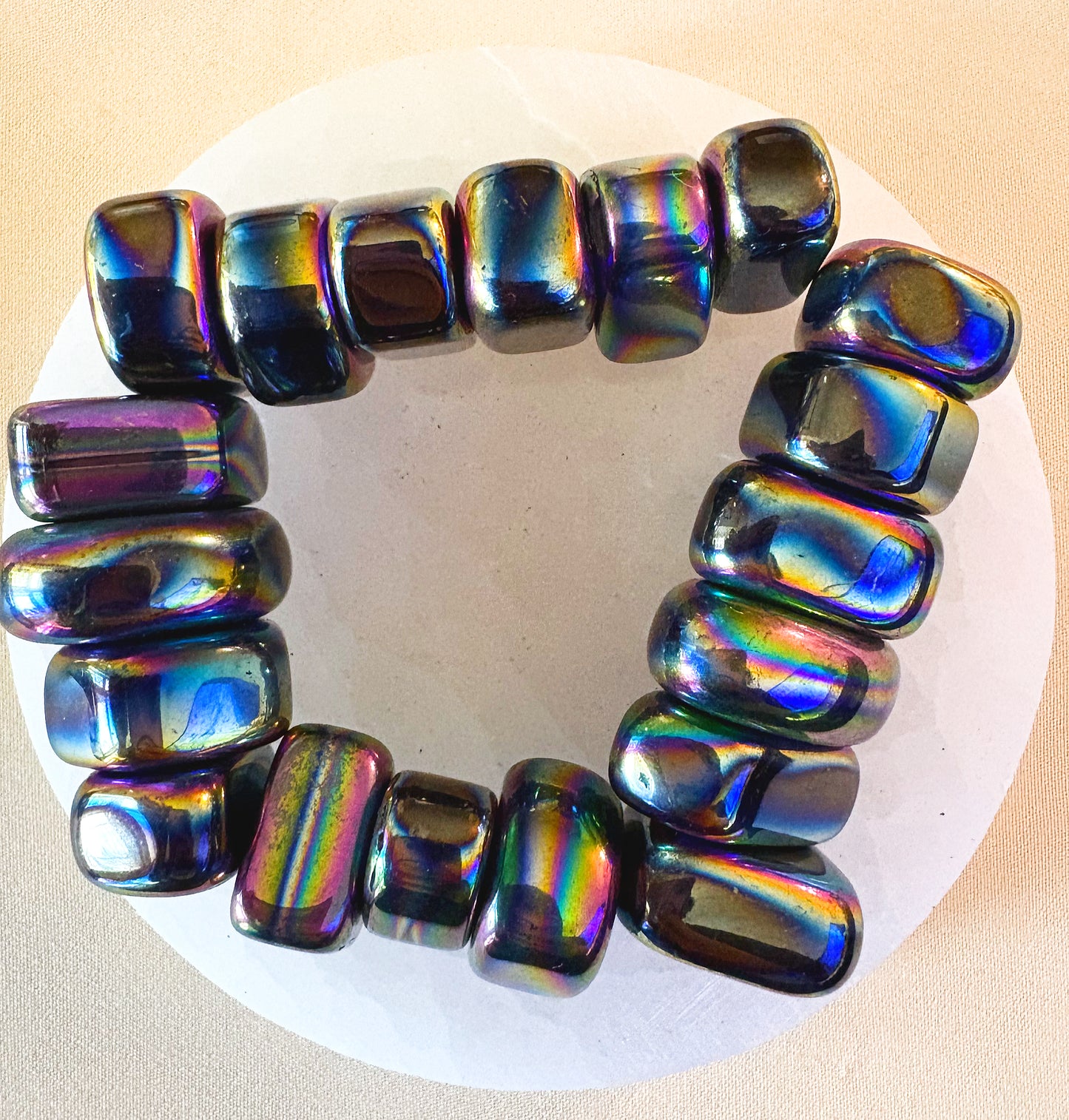 Magnetic Rainbow Hematite Tumble
