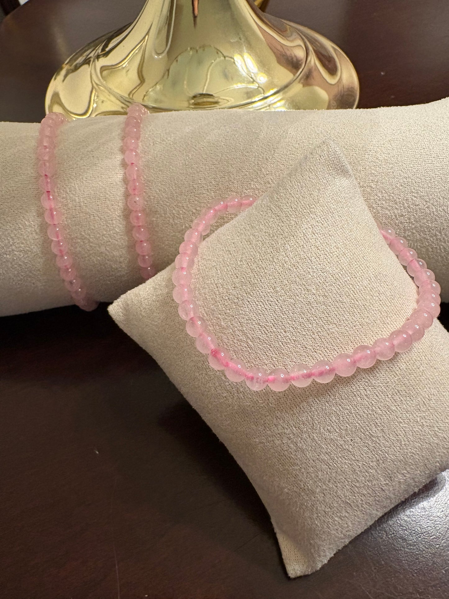 Rose Quartz Bracelet, 4mm