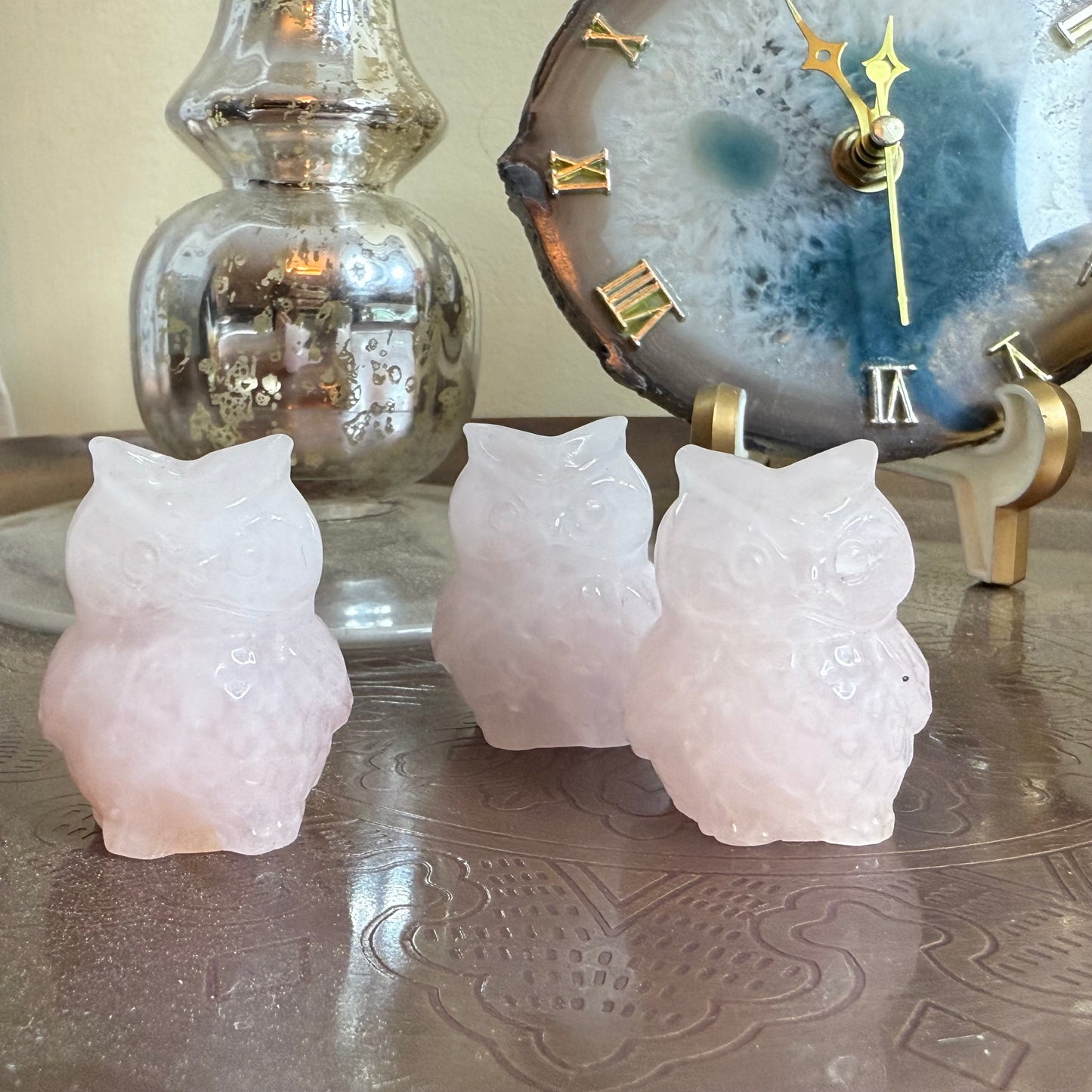 Rose Quartz Owl