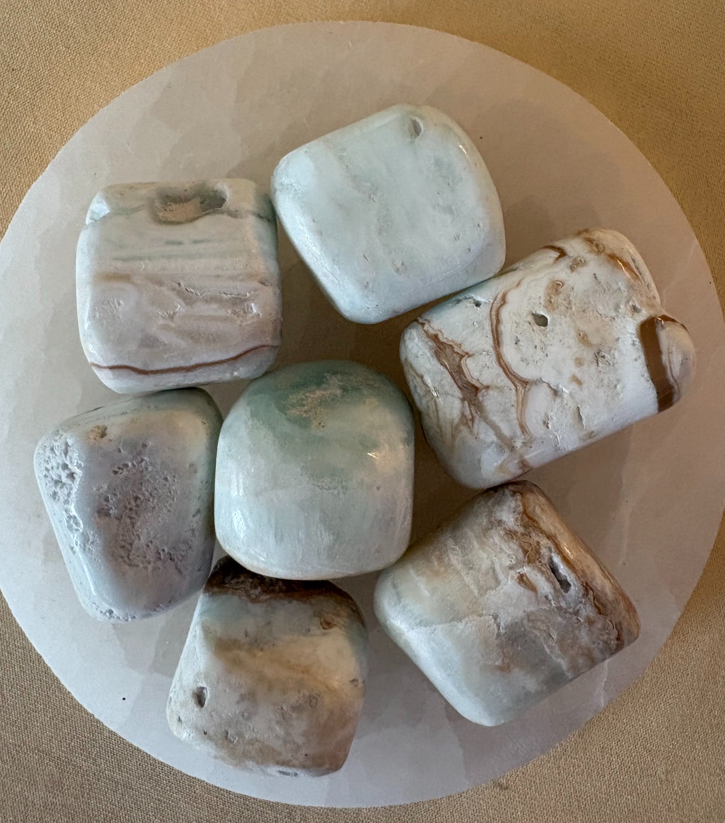 Caribbean Blue Calcite Tumbled Stone