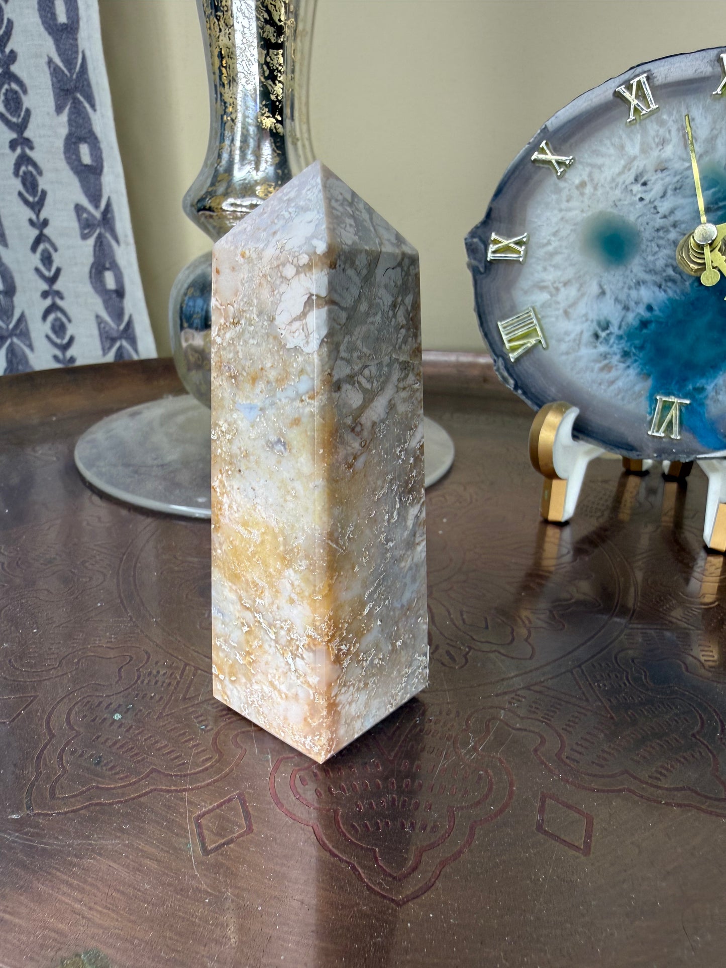 Flower Agate Obelisk