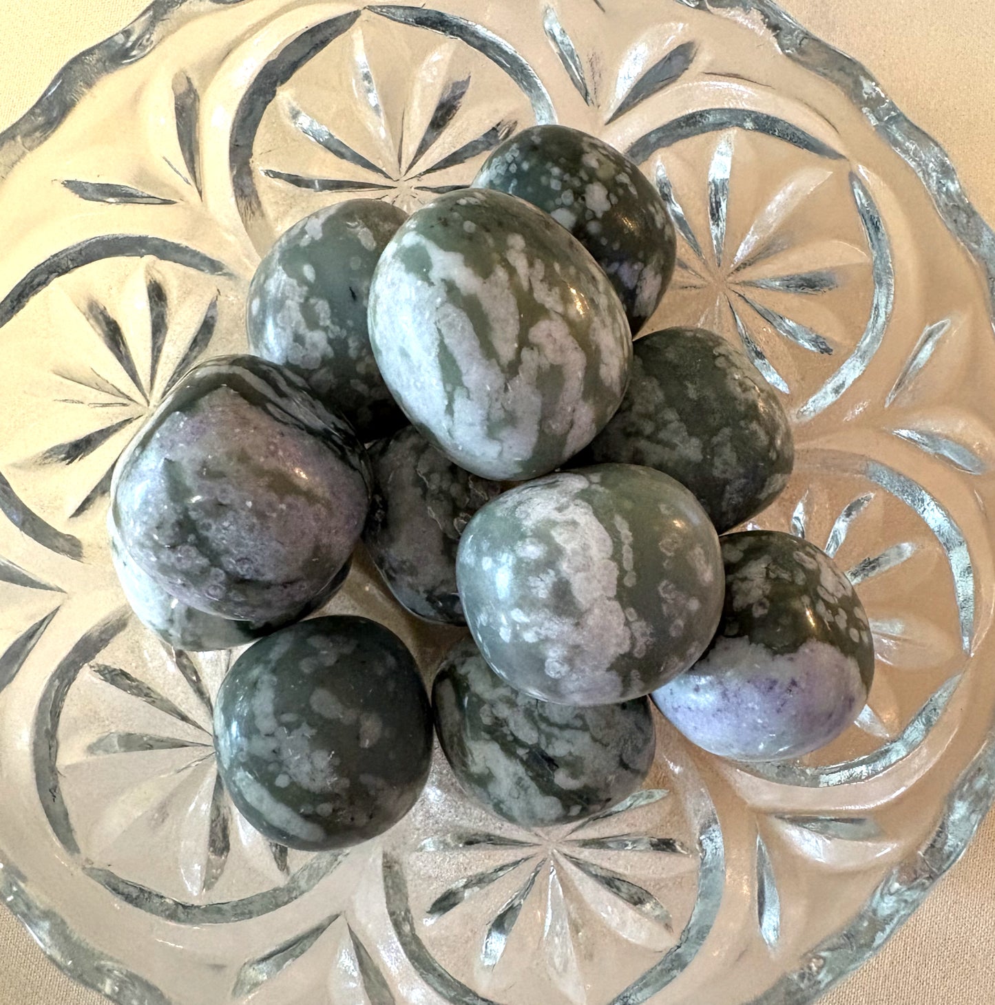 Purple & Green Jade Tumbled Stone