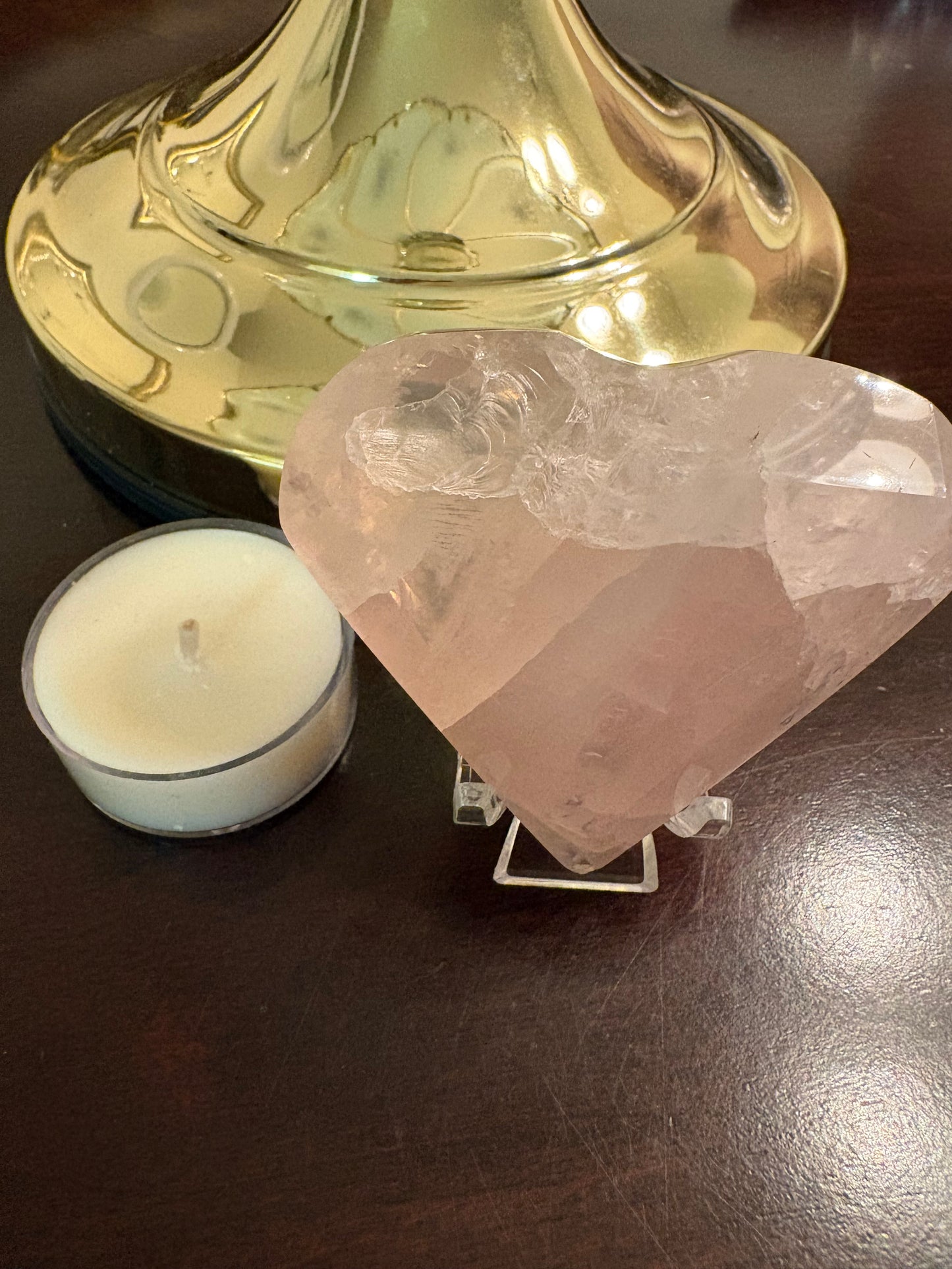 Rose Quartz Faceted Heart