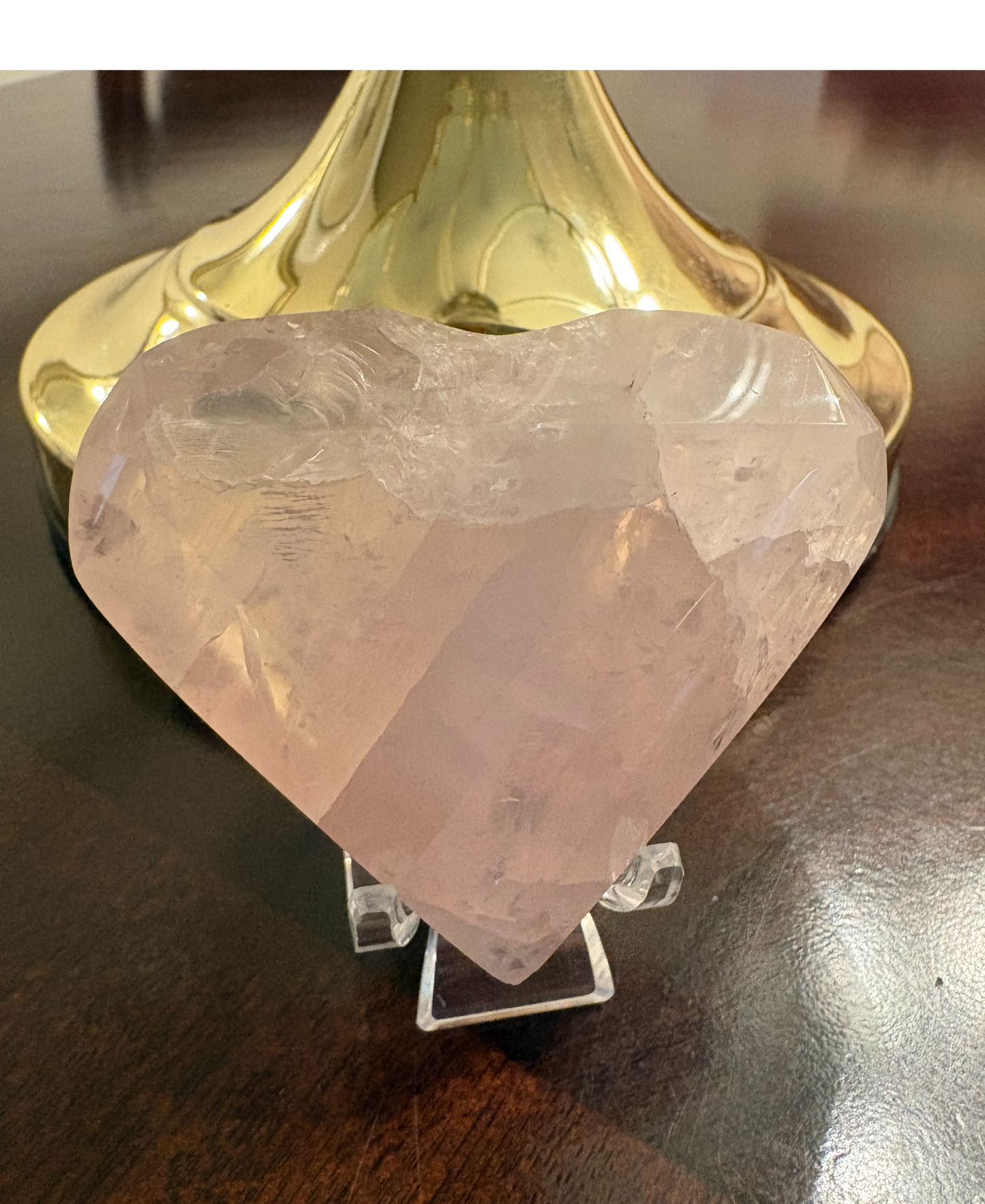 Rose Quartz Faceted Heart