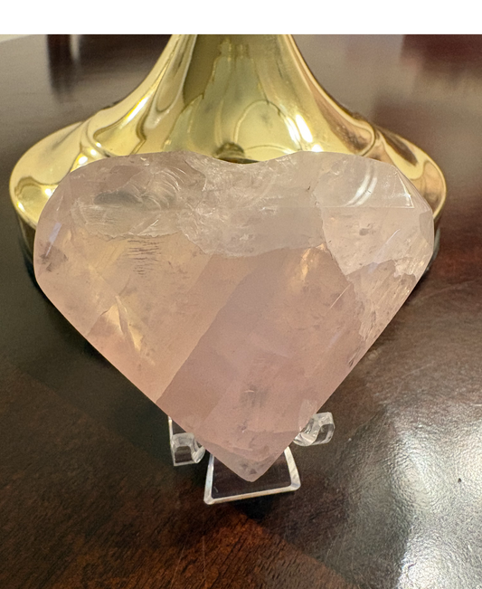 Rose Quartz Faceted Heart