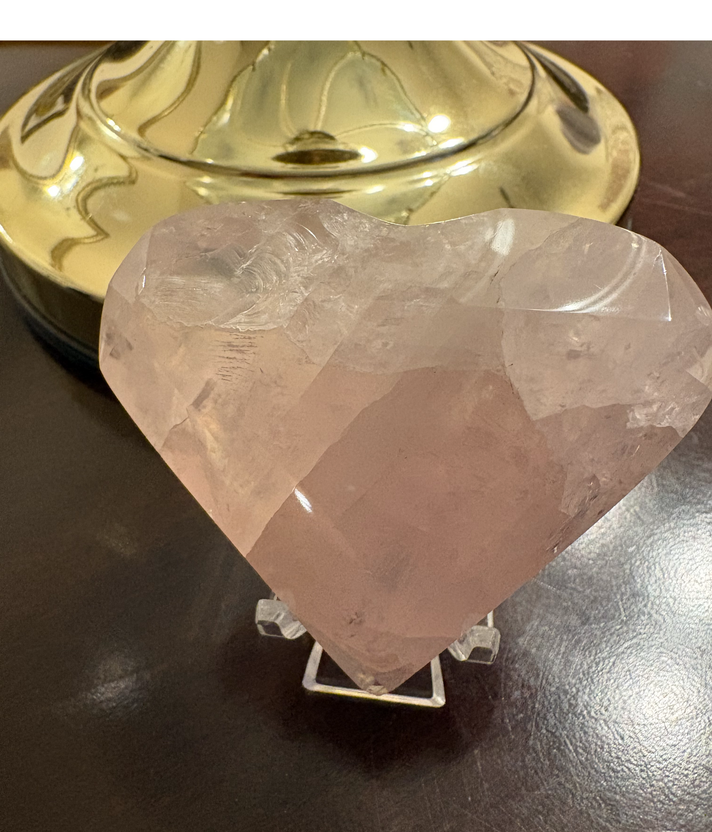 Rose Quartz Faceted Heart