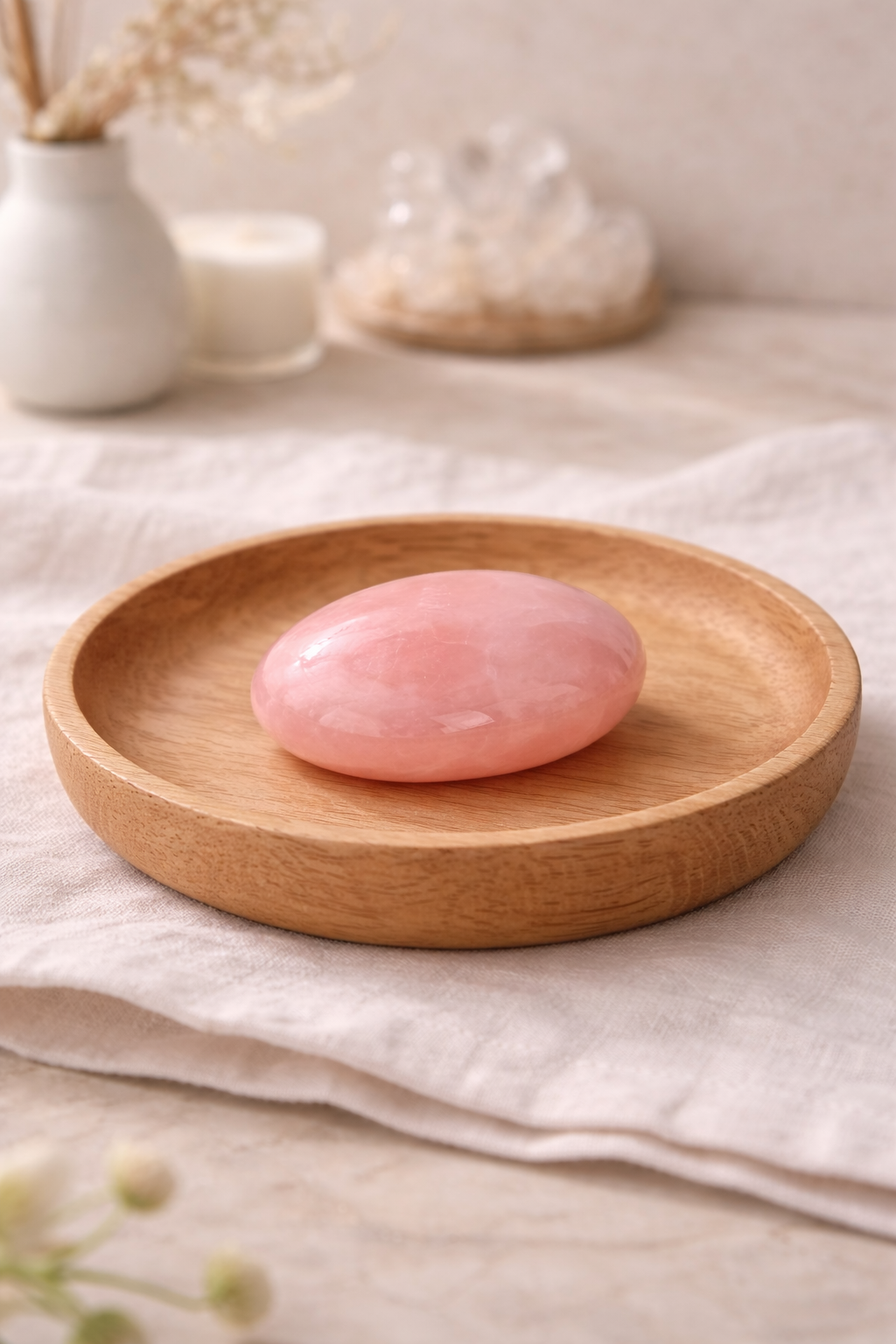 Rose Quartz Palm Stone