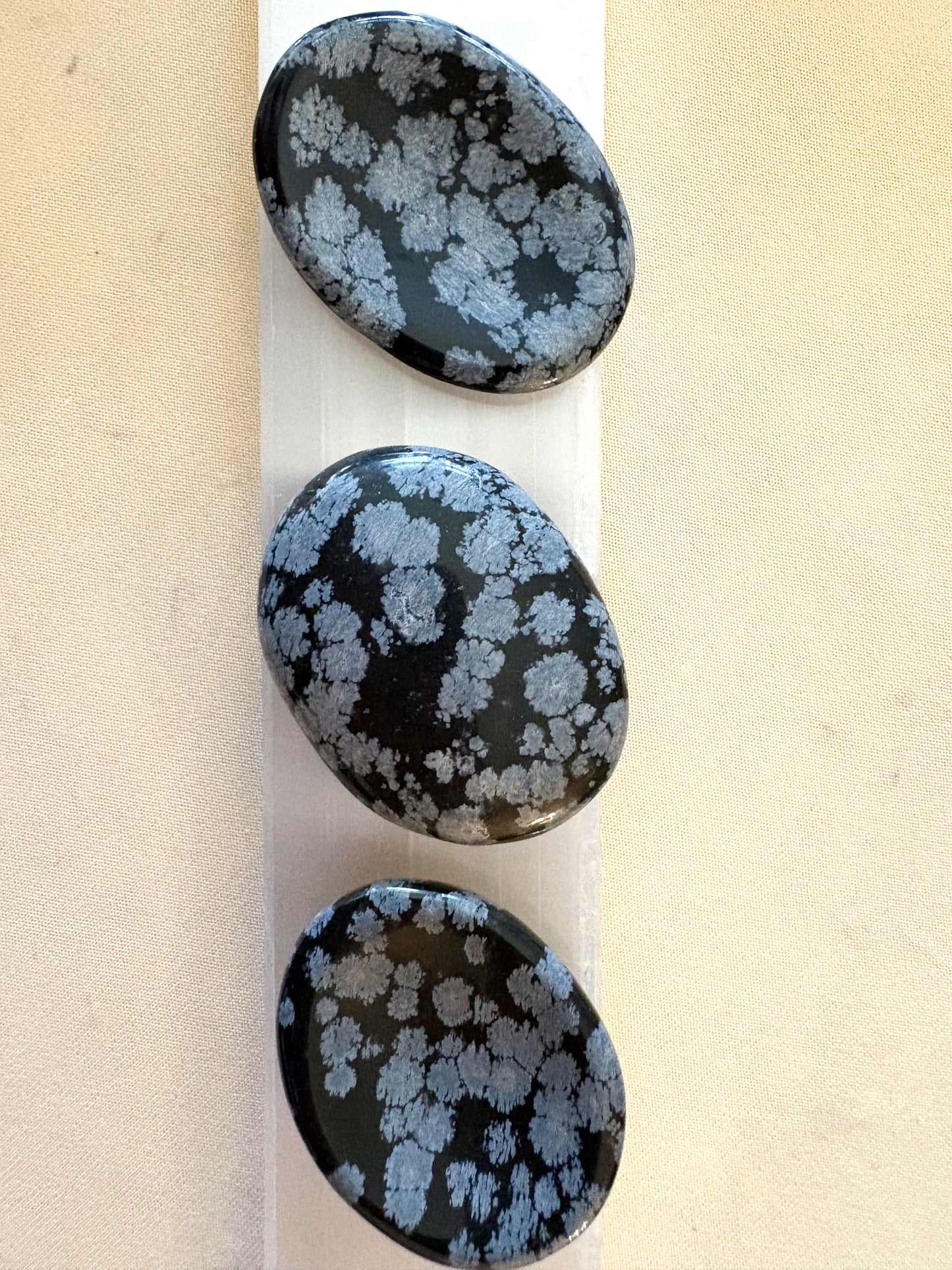 Snowflake Obsidian Worry Stone