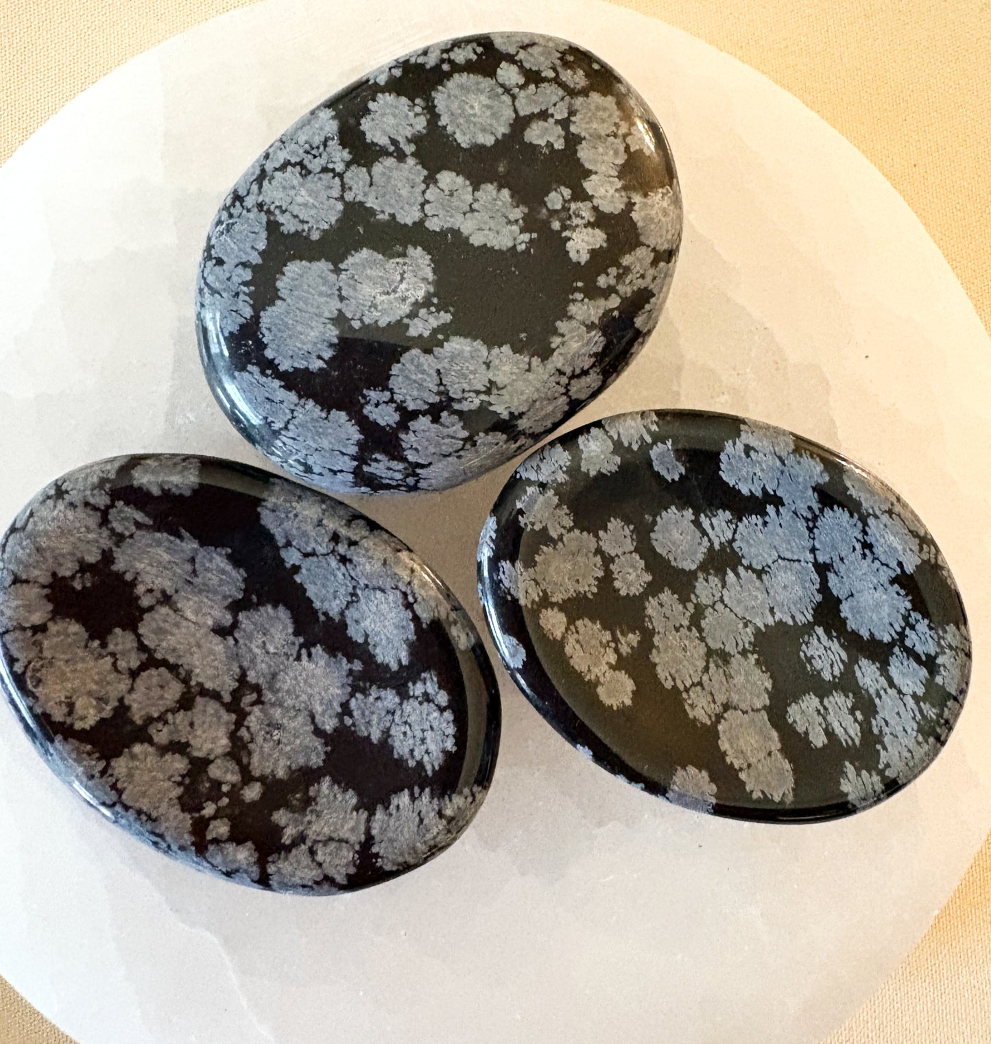 Snowflake Obsidian Worry Stone
