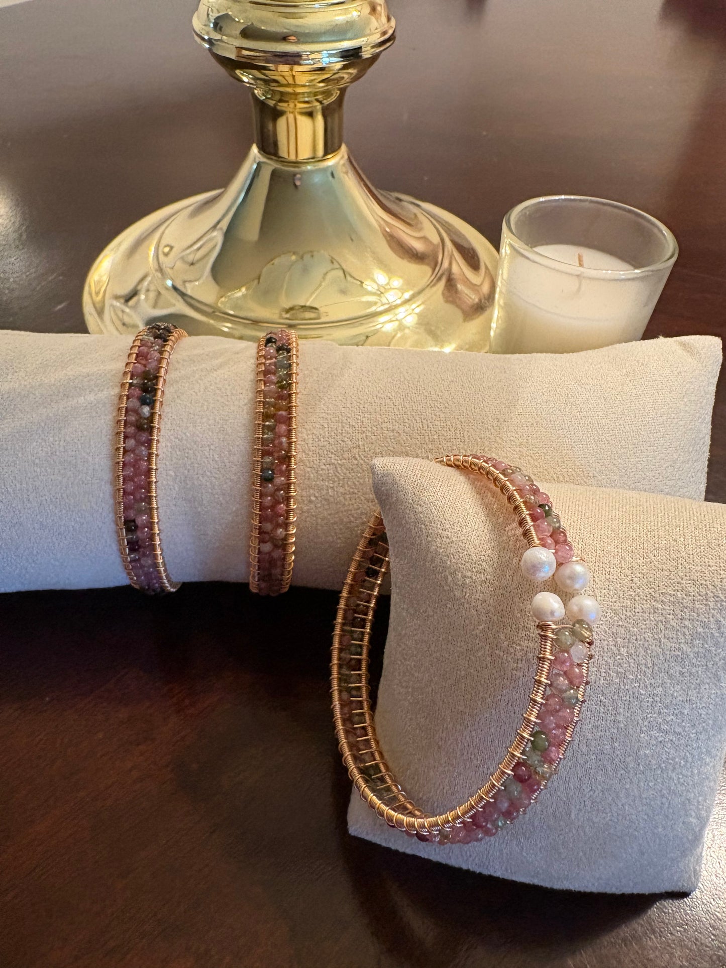 Hand Wound Tourmaline Bracelet